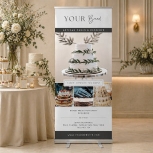 Elegant Bakery Photo Collage Business Retractable Banner