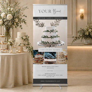 Elegant Bakery Photo Collage Business Retractable Banner
