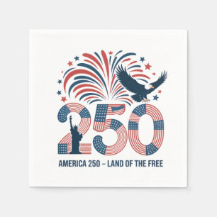 Elegant Bald Eagle America 250 Land of the Free Napkin