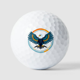 Elegant Bald Eagle Emblem Golf Balls