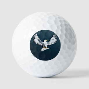 Elegant Bald Eagle Emblem Golf Balls