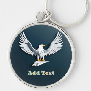 Elegant Bald Eagle Emblem Key Ring
