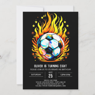 Elegant Ball Printable Soccer Birthday Invitation