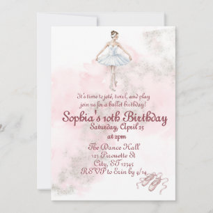 Elegant Ballerina and stardust birthday party Invitation