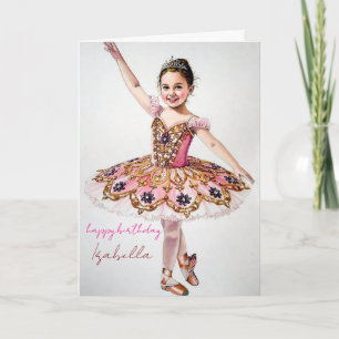 Elegant Ballerina Birthday Card for Girls