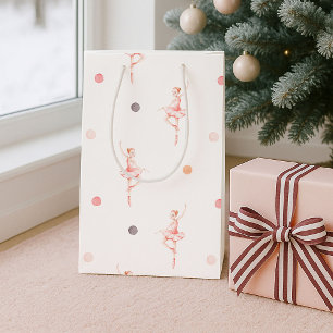 Elegant Ballerina Christmas Medium Gift Bag
