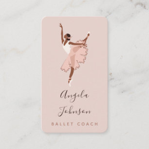 Elegant Ballerina Dancer Illustration Dance School Business Card