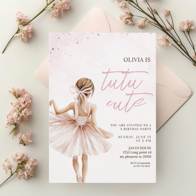 Elegant Ballerina Pink Birthday Party Invitation (Creator Uploaded)