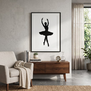 Elegant Ballerina Silhouette Graceful Ballet Pose Poster