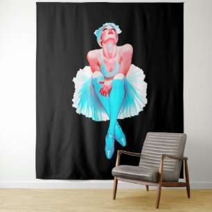 Elegant Ballerina Wall Art – Graceful Ballet Dance Tapestry