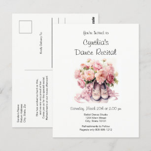 Elegant Ballet Dance Recital Invitation Postcard