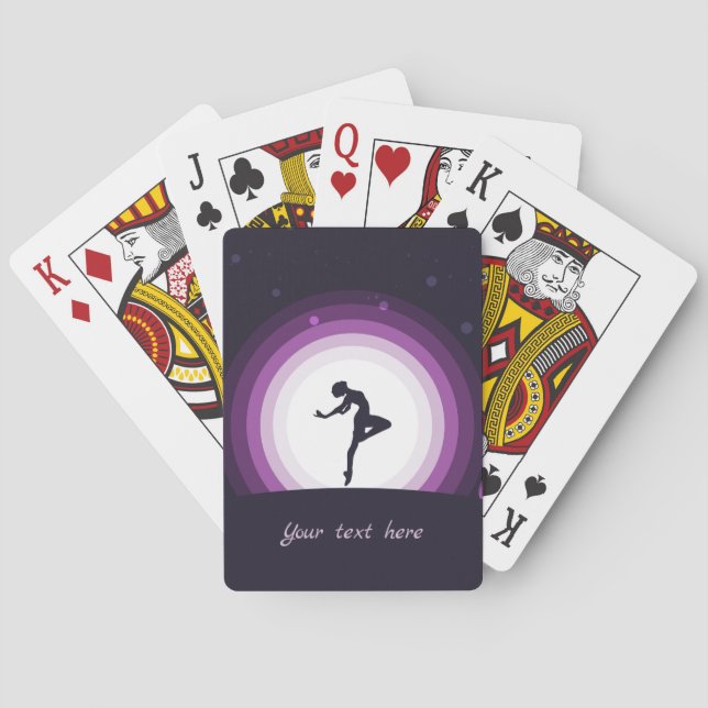 Elegant Ballet Dancer Purple Lights Personalise Playing Cards (Back)