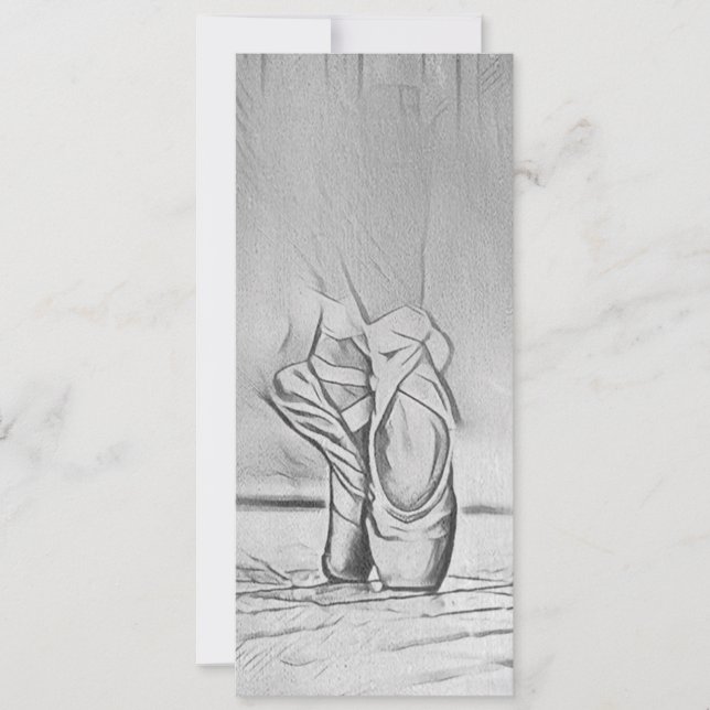 Elegant Ballet Shoes Monochrome Holiday Card (Front)