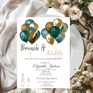 Elegant Balloons Brunch & Bubbly Bridal Shower  Invitation