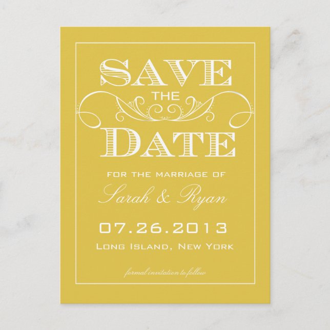 Elegant Bamboo Save the Date Announcement (Front)