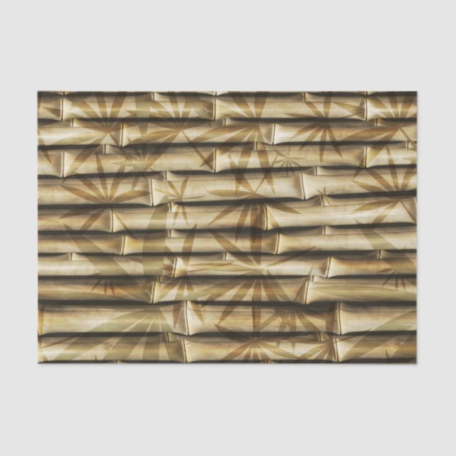 Elegant Bamboo Tropical Island Wood Tissue Paper (Front)