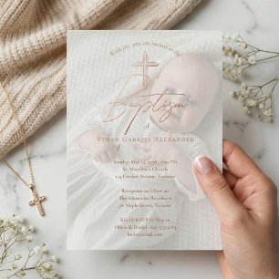 Elegant Baptism Christening Religious Cross Photo
