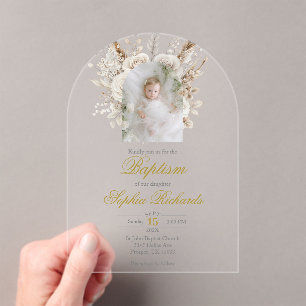 Elegant Baptism for boy and girl Acrylic Invitations