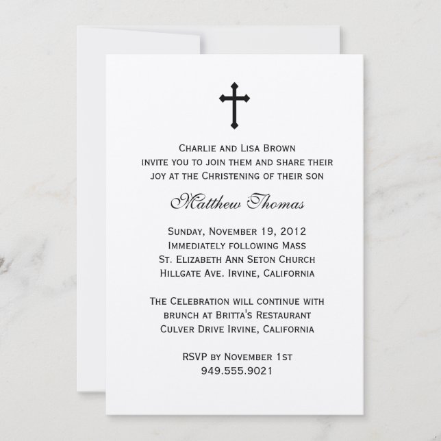 Elegant Baptism Invitation (Front)