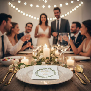 Elegant Baptism Napkins – Olive Wreath Design