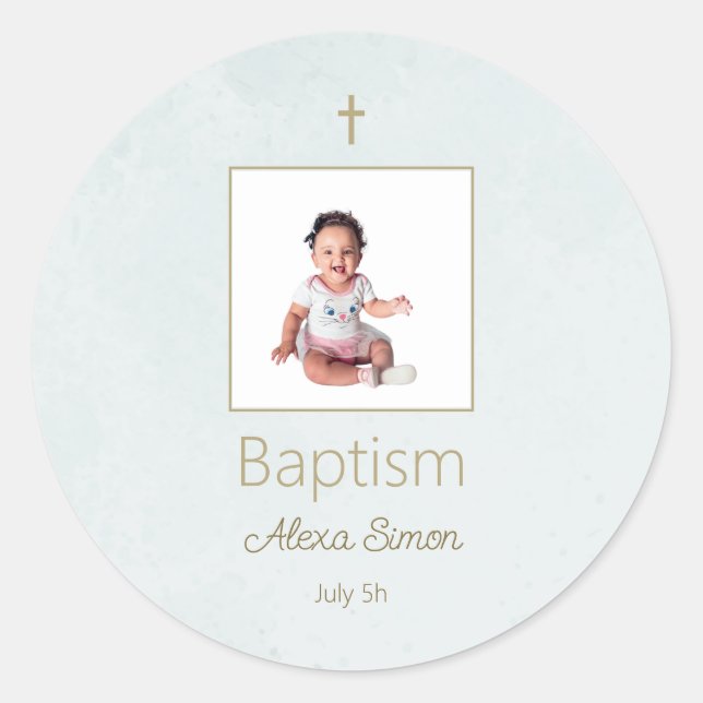 Elegant Baptism Sticker for Baby  (Front)