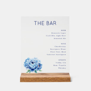 Elegant Bar Menu with Floral Touch Acrylic Sign