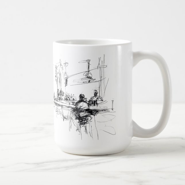 Elegant Bar Scene in Restaurant Interior Coffee Mug (Right)