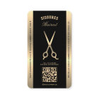 Elegant Barber Faux Gold Scissors Loyalty Card