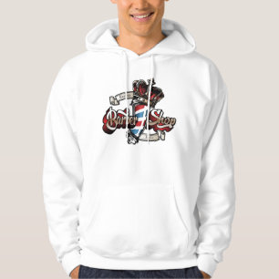 Elegant Barber Pole and Crown Personalise  Hoodie