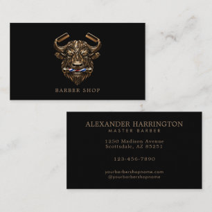Elegant Barber Shop Bronze Buffalo Barber Pole  Business Card