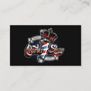Elegant Barbershop Crown Personalise Business Card