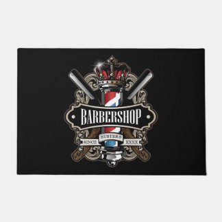 Elegant Barbershop Logo Personalise  24" x 36" Doormat
