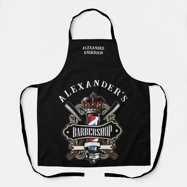 Elegant Barbershop Personalise Apron (Front)