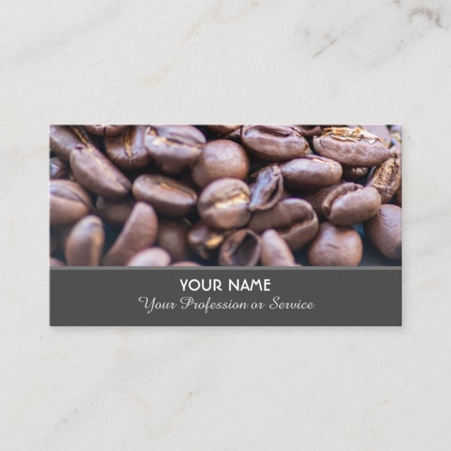 Elegant barista coffee lover coffee beans business card (Front)