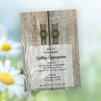 Elegant Barn Doors Quinceañera Party Invitation