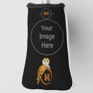 Elegant Barn Owl Monogram Golf Head Cover