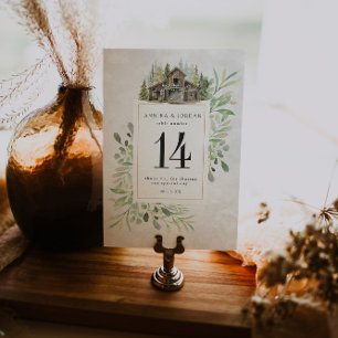 Elegant Barn   Watercolor Table Number Card