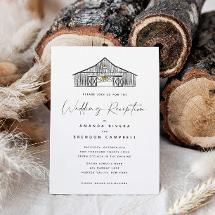 Elegant Barn Wedding Reception-Only Website  Invitation