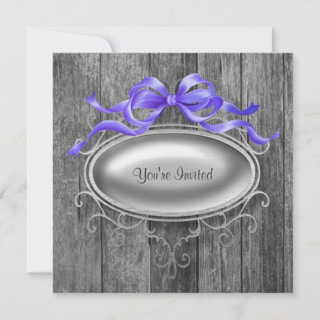 Elegant Barn Wood Party Invitation Template (Front)