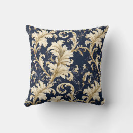 Elegant Baroque and Damask Decor: Vintage Ornate Cushion