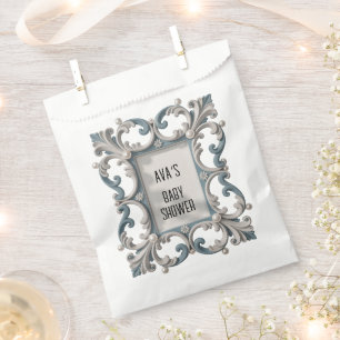Elegant Baroque Baby Boy Shower Favour Bags