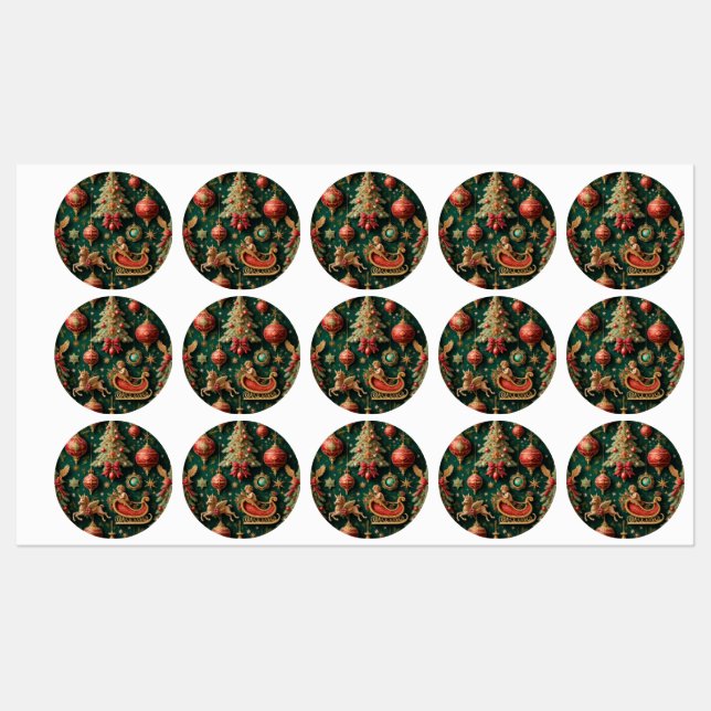 Elegant Baroque Christmas Labels (Sheet)