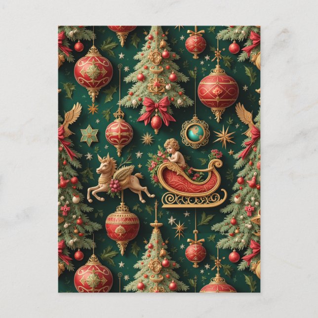 Elegant Baroque Christmas Postcard (Front)