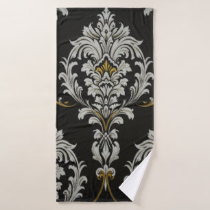 Elegant Baroque Damask Bath Towel