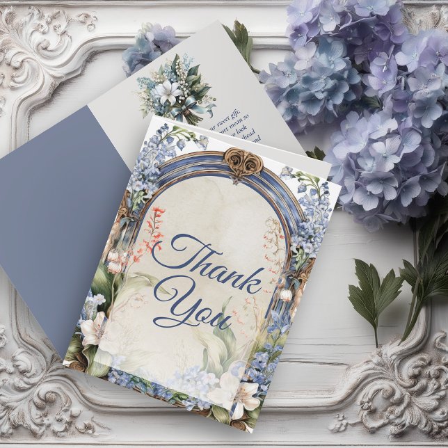 Elegant Baroque Floral Arch Thank You Card (Elegant Baroque Floral Arch Thank You Folded Card)