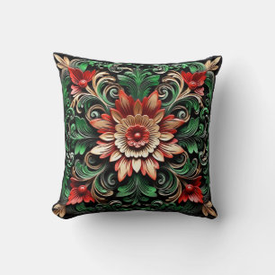 Elegant Baroque Floral Colourful Artistic  Cushion