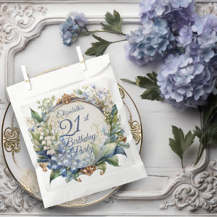 Elegant Baroque Floral Frame 21st Birthday Party Favour Bags