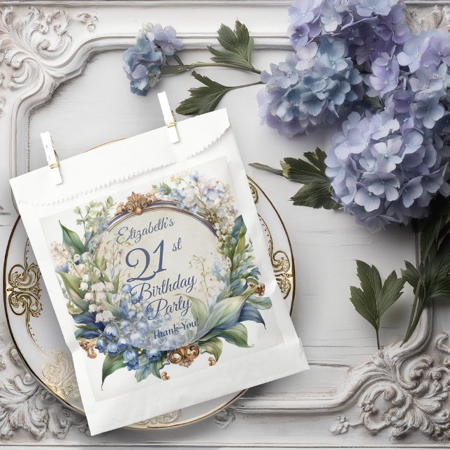Elegant Baroque Floral Frame 21st Birthday Party Favour Bags (Elegant Baroque Floral Arch 21st Birthday Party Thank You Favor Bag)