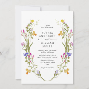 Elegant Baroque French Garden Floral Wedding Invitation