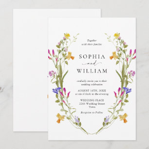 Elegant Baroque French Garden Floral Wedding Invitation